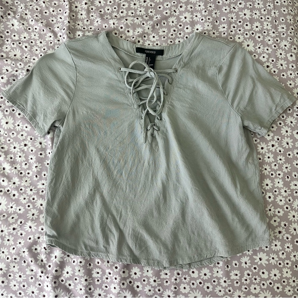Forever 21 Lace-Up Top